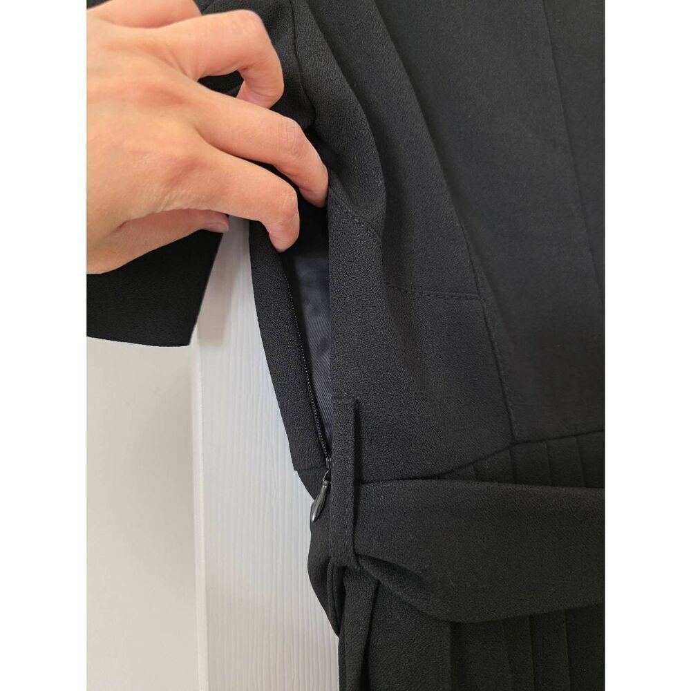 Karen millen Tailored Structured Crepe Forever Pleat Belted Midi Dress US 6 $399 - Picture 11 of 12